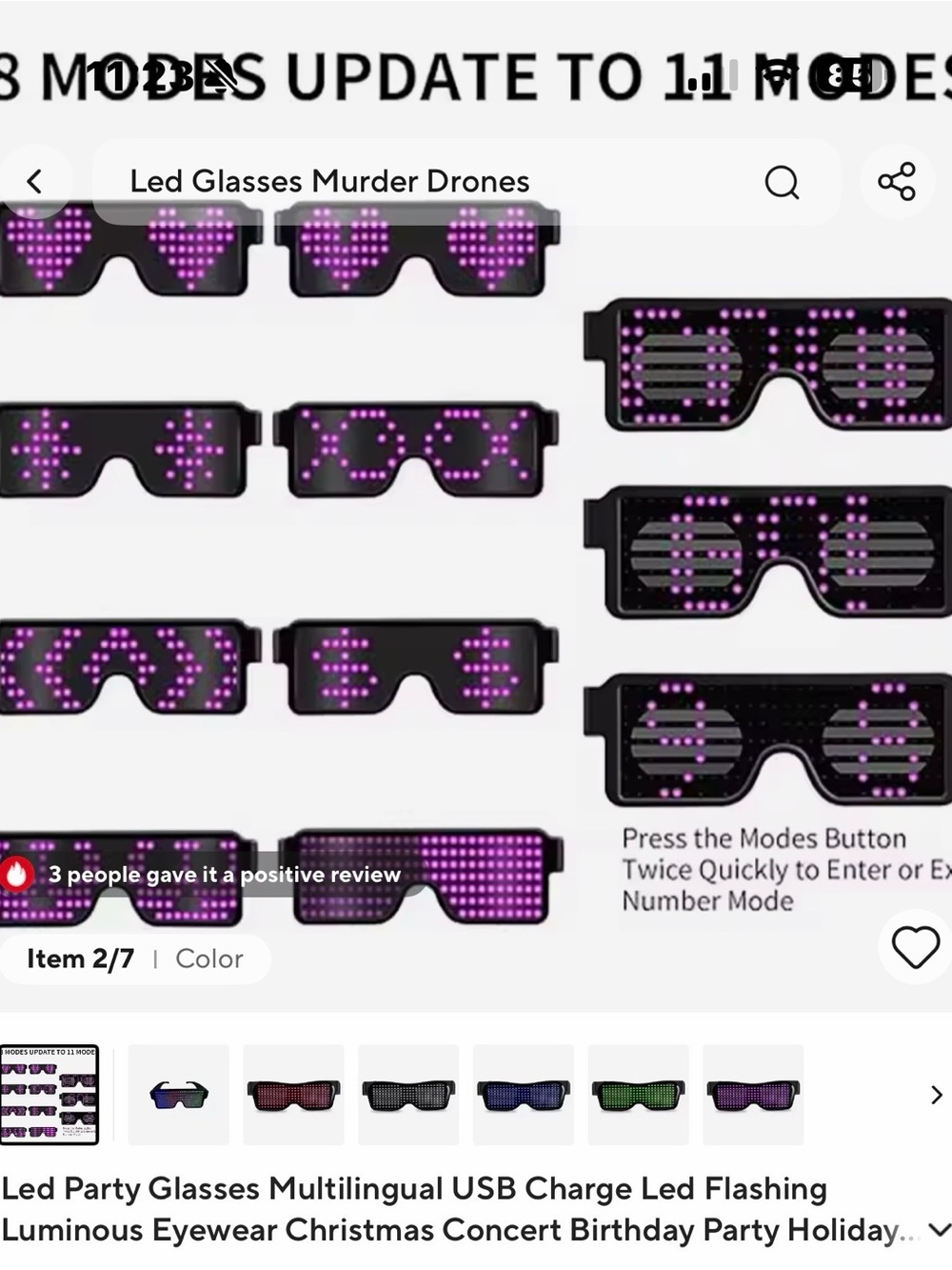 LED glasses programmable - Picture 4 of 6